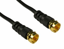 Cables Direct Coaxial F 1m coaxial cable Black (CDL 1m F Connector M-M - Black)