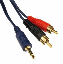 Cables Direct 3.5mm - 2xRCA, 20m καλώδιο ήχου Μπλε (CDL 20m 3.5mm Stereo -2XRCA)