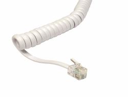 Cables Direct RJ-10, 5m White (CDL 5m Coiled Handset Cord - White)