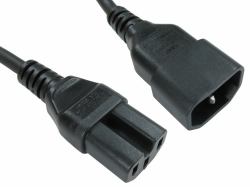 Cables Direct RB-255-MF1 καλώδιο ρεύματος Μαύρος [Μαύρο] 1 m C14 σύνδεσμος C15 σύνδεσμος (CDL 1m C14 to C15 Power Cable)