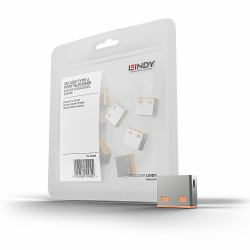 Lindy 40463 τάπα θύρας Αποκλεισμός θυρών USB Τύπου-A Πορτοκαλί Ακρυλονιτριλίου βουταδιενίου στυρολίου [ABS] 10 τεμάχ�...