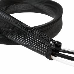 LogiLink KAB0048 προστατευτικό καλωδίων Διαχείριση καλωδίων Μαύρος [Μαύρο] (Cable sleeve with zipper, - Polyester, OD: 50 mm, black, - 1 m - Warran...