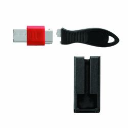 Kensington K67915WW τάπα θύρας Μαύρος [Μαύρο] (USB Lock W Cable Guard Square - USB Port Lock with Security - Guard, Black,Red, Flat key, USB, Taiwan, 1 pc[s] - Warranty: 24M)