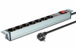 Digitus DN-95407 power extension 2 m 7 AC outlet[s] Silver (DIGITUS 1 HE ALU PDU RACKMOUNT - 1 U 16 A PLUG)