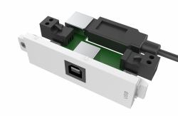 Vision TC3 USBB+ USB Λευκός [Άσπρος] ρευματοδότης (Modular AV faceplate component - USB B [on front] to A module - A type socket on the rear and square B type socket on the ...