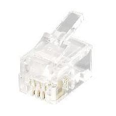 Equip 121111 ενωτικό καλωδίων RJ-11 [4P4C] Διαφανής (Equip 121111 Modular Plug RJ11 4P4C; [6u"] Unshielded for Flat Cable; set of 100pcs. [2Years warranty])