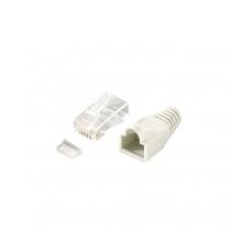 Equip 121175 ενωτικό καλωδίων RJ-45 Διαφανής, Λευκός [Άσπρος] (Cat.6 Rj45 Plug Set - Warranty: 12M)