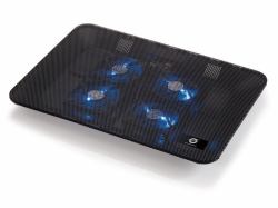 Conceptronic CNBCOOLPADL4F μαξιλάρι ψύξης φορητού υπολογιστή 39,6 cm [15.6"] Μαύρος [Μαύρο] (4-Fan Notebook Cooling Pad - Warranty: 12M)