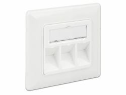 DeLOCK 86194 socket-outlet RJ-45 Silver,White (Delock Keystone Wall Outlet - stik til)