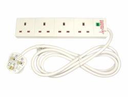 Cables Direct RB-02M04SPD προστατευτικό μεταβολής τάσης 4 Έξοδος [οι] εναλλασσόμενου ρεύματος Λευκός [Άσπρος] 2 m (CDL 4 WAY 2MT...