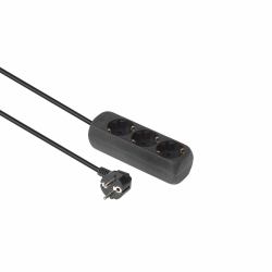 Microconnect GRU0035B power extension 5 m 3 AC outlet[s] Indoor Black (3-way Schuko Socket 5M Black - Without ON/OFF Switch, - with child protection - Warranty: 300M)