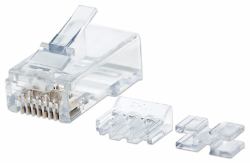 Intellinet 790659 ενωτικό καλωδίων RJ45 Διαφανής (Rj45 Modular Plugs, Cat6A, - Utp, 3-Prong, For Solid Wire, - 15 Âµ Gold Plated Contacts, 80 Pack - Warranty: 12M)