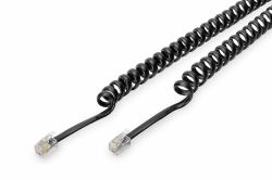 Digitus AK-460101-020-S καλώδιο τηλεφωνίας 2 m Μαύρος [Μαύρο] (UAE CONN.CABLE 2.00M 4X7X0 12MM - UNSHIELDED FLAT CABLE HELICACK)