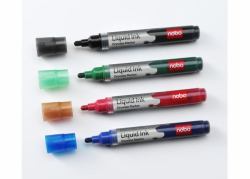 Nobo 1902408 μαρκαδόρος 4 τεμάχια (Nobo 1902408 Liquid Ink Drywipe Markers pack of 4)
