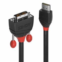Lindy 36272 προσαρμογέας καλωδίου βίντεο 2 m HDMI Τύπος A [Standard] DVI-D Μαύρος [Μαύρο] (Lindy 36272 2m HDMI [M] To DVI-D [M] Black Line 1920x1200@60Hz M...