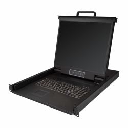 StarTech.com Rackmount KVM Console - Single Port VGA KVM with 19" LCD Monitor for Server Rack - Fully Featured Universal 1U LCD KVM Drawer w/Cables & Hardware - USB Support - 50,000 MTBF (1U SINGLE...