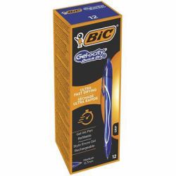 BIC Gel-ocity Quick Dry Μπλε Πτυσσόμενο στυλό Clip-on ballpoint Μέσαίο 12 τεμάχια (Bic Pack of 12 Gel-ocity Quick Dry Gel Retractable Rollerball Pen Blue)