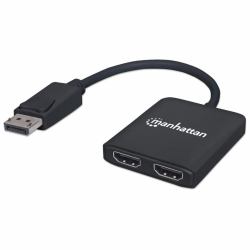 Manhattan 152716 διαχωριστής βίντεο DisplayPort 2x HDMI (DISPLAYPORT/HDMI SPLITTER 2PORT - -WITH MST 4K/30HZ USB-A POWERED)