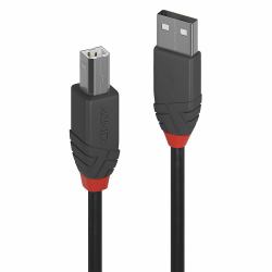 Lindy 36670 καλώδιο USB USB 2.0 0,2 m USB A USB B 0,48 Gbit/s Μαύρος [Μαύρο], Γκρι (0.2M USB 2.0 TYP A AN B KABEL - ANTHRA LINE)
