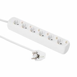 Microconnect GRU00615W power extension 1.5 m 6 AC outlet[s] White (6-way Schuko power Socket 1.5m - without On/Off switch, White - with child proof / earth clips, 230V 16A - Warranty: 300M)