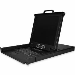 StarTech.com RKCONS1716K ράφι 43,2 cm [17"] 1280 x 1024 εικονοστοιχεία Ατσάλι Μαύρος [Μαύρο] 1U (16PORT RACKMOUNT KVM CONSOLE - 17IN LCD MOUNT PARTS/CBLS INCL)