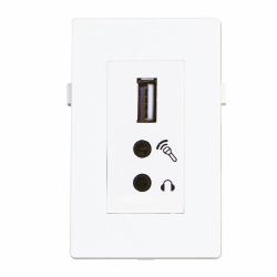 Garbot USB2.0+2x Mini Jack Module - 20 cm. White (USB2.0+2x Mini Jack Module. - White. 20cm - Warranty: 12M)