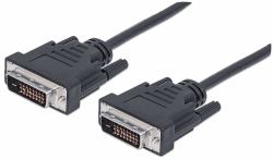 Manhattan 371803 καλώδιο DVI 3 m DVI-D Μπεζ (DVI-D CABLE 3M DUAL LINK- - MALE/MALE BLACK POLYBAG)