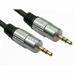 Cables Direct NL2TTMM-02 καλώδιο ήχου 2 m 3.5mm Μαύρος [Μαύρο], Άργυρος (CDL 2m 3.5mm M-M Stereo Cable)