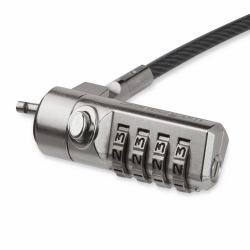 StarTech.com LTLOCK4D κλειδαριά καλωδίων Μαύρος [Μαύρο], Άργυρος 2 m (LAPTOP CABLE LOCK-WITH SWIVEL - HINGE 4-DIGIT COMBINATION LOCK)
