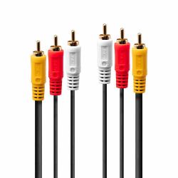 Lindy 35691 σύνθετο καλώδιο βίντεο 2 m 3 x RCA Μαύρος [Μαύρο] (2M PREMIUM AV CABLE 3XPHONO MALE TO)