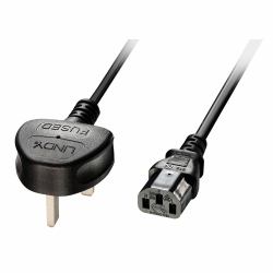 Lindy 30434 καλώδιο ρεύματος Μαύρος [Μαύρο] 3 m Φις τύπου G C13 σύνδεσμος (3M CABLE UK 3 PIN PLUG TO IEC C13)
