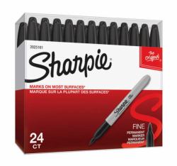 Sharpie Fine μαρκαδόρος 24 τεμάχια Λεπτής γραφής Μαύρος [Μαύρο] (Sharpie 2077128 Fine Black Permanent Pens Box of 24)