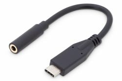 Digitus AK-300321-002-S καλώδιο κινητού τηλεφώνου Μαύρος [Μαύρο] 0,2 m USB C 3.5mm (USB AUDIO ADAPTER CABLE C 3.5MM - ONLY FOR SMARTPHONES TABLETS)