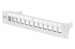 Digitus DN-91419 πίνακας συνδέσεων 1U (MODULAR PATCH PANEL 12-PORT1U - 1UBLANK254MM RACK MOUNTGREY)