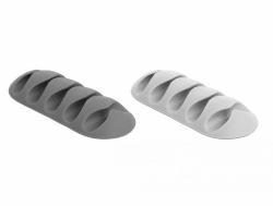DeLOCK 18298 cable organizer Cable holder Desk/Wall Grey,White 6 pc[s] (Delock with 5 feed-throughs - kabelhol)