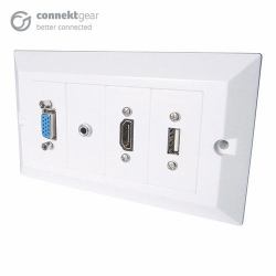 CONNEkT Gear 3m AV Snap-in Modular Cable Kit - HDMI/VGA/USB Type B/3.5mm + USB Type A (3M AV SNAP-IN MOD CABLE KIT - HDMI/VGA/USB-B/3.5MM + USB-A)