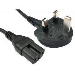 Cables Direct RB-252WH καλώδιο ρεύματος Μαύρος [Μαύρο] 2 m BS 1363 C15 σύνδεσμος (CDL 2m UK Plug to C15 Mains Lead B)