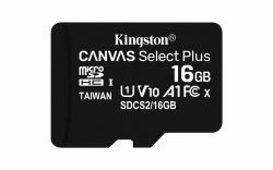 Kingston Technology Canvas Select Plus 16 GB MicroSDHC UHS-I Κατηγορία 10 (KINGSTON 16GB MICRO SD CARD)