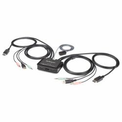 StarTech.com SV211DPUA4K εναλλαγέας [switches] KVM Μαύρος [Μαύρο] (2 PORT USB 4K60HZ DISPLAYPORT - KVM SWITCH - OS INDEPENDENT)