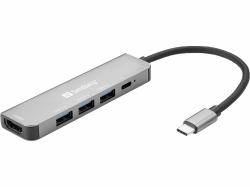 Sandberg USB-C Dock HDMI+3xUSB+PD 100W 