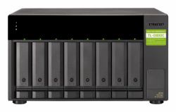 QNAP TL-D800C αποθηκευτικά περιβλήματα μονάδων αποθήκευσης Πλαίσιο HDD/SSD Μαύρος [Μαύρο], Γκρι 2.5/3.5" (8-bay desktop USB-C 3.1 Gen2...