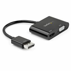 StarTech.com DisplayPort to HDMI VGA Adapter - DisplayPort 1.2 HBR2 to HDMI 2.0 [4K 60Hz] or VGA 1080p Converter Dongle - DP to HDMI or VGA Monitor Adapter - Digital Video Display Adapter (DISPLAYP...