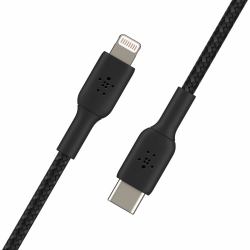 Belkin CAA004BT1MBK καλώδιο Lightning 1 m Μαύρος [Μαύρο] (LIGHTNING TO USBC BRAIDED 1M BLACK)