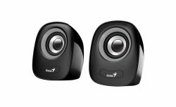 Genius Computer Technology SP-Q160 1-way Μαύρος [Μαύρο], Γκρι Καλωδιωμένος [Ενσύρματος] 6 W (Genius SP-Q160 2.0 Desktop Speakers, Stereo Sound, USB Powered Plug...