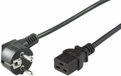 Microconnect PE0771905 καλώδιο ρεύματος Μαύρος [Μαύρο] 5 m Φις τύπου E+F C19 σύνδεσμος (Power Cord CEE 7/7 - C19 5m - Angled Schuko - C19 - H05VV-F3x1.5mm...