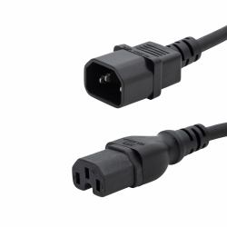 connektgear 27-0327 καλώδιο ρεύματος Μαύρος [Μαύρο] 3 m C14 σύνδεσμος C15 σύνδεσμος (3m Mains Extension Hot Rated Power Cable - C14 Plug to C15 Socket)