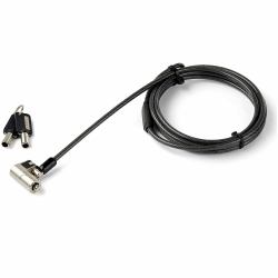 StarTech.com LTULOCKKEY κλειδαριά καλωδίων Μαύρος [Μαύρο], Ανοξείδωτο ατσάλι 2 m (2 M [6.6 FT.] LAPTOP CABLE LOCK - KEYED - K-SLOT NANO WEDGE)