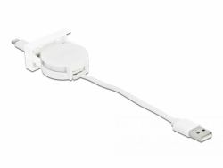 DeLOCK Easy 45 Module USB 2.0 Retractable Cable USB Type-A to 8 Pin Lightning female white (Delock Lightning-kabel - 50 cm)