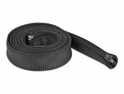 DeLOCK 19168 θήκες καλωδίων Μαύρος [Μαύρο] (Delock Braided Sleeve with zip fastene)