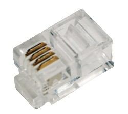 LogiLink RJ10 Διαφανής (Modular Plug RJ10 4P4C - unshielded, 100pcs. RJ10 4P4C - Warranty: 48M)